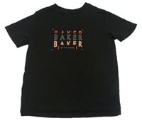 Černé tričko s nápisy Baker