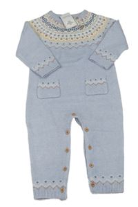Nové - Světlemodrý pletený overal se vzorem Primark