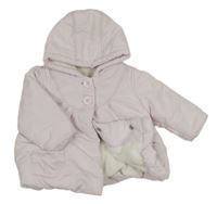 Světlerůžová šusťáková zateplená bunda s kapucí Mothercare