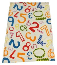 Smetanová chlupatá deka s čísly Mamas&Papas