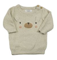 Béžový svetr s medvědem F&F