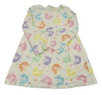 Krémové bavlněné šaty s jednorožci H&M