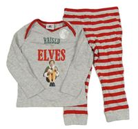 Nové - Šedo-červené pyžamo s Elfem