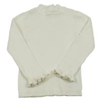 Smetanový žebrovaný svetr Nutmeg