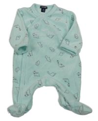 Mátový sametový overal s dinosaury Kiabi