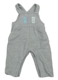 Světlešedé melírované žebrované laclové tepláky s medvědy Obaibi