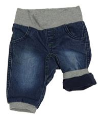 Tmavomodré podšité rifle s úpletovým pasem C&A