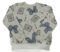 Bílá mikina s kočkami a mašlemi H&M