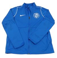 Modrá sportovní propínací funkční mikina s potiskem Nike
