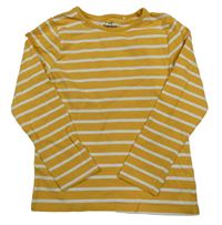 Hořčicovo-bílé pruhované triko Topolino