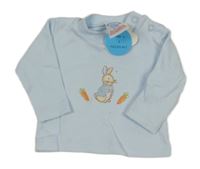 Nové - Světlemodré triko s králíkem a mrkvemi