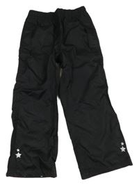 Černé šusťákové nepromokavé funkční kalhoty Crivit