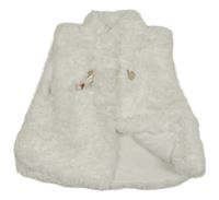 Bílá kožešinová podšitá vesta Orsolino