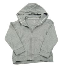 Šedá melírovaná propínací mikina s kapucí Mothercare