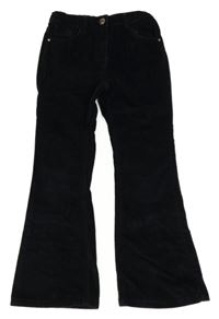 Černé manšestrové flare kalhoty Matalan