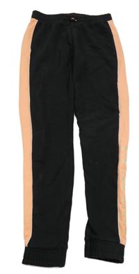 Černo-neonově oranžové tepláky s nápisem C&A