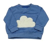 Modrá melírovaná mikina s mrakem Pocopiano