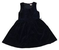 Tmavomodré manšestrové šaty