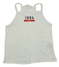 Bílý crop top s číslem H&M