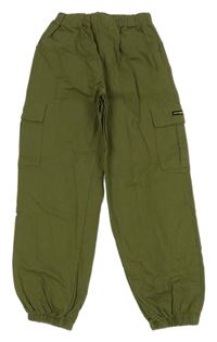 Khaki cargo cuff kalhoty