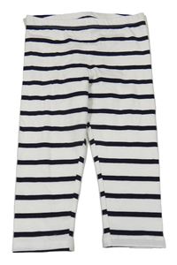 Bílo-černé pruhované capri legíny H&M