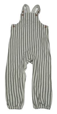 Bílo-khaki pruhované laclové tepláky M&S