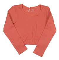 Korálové žebrované sportovní crop triko F&F