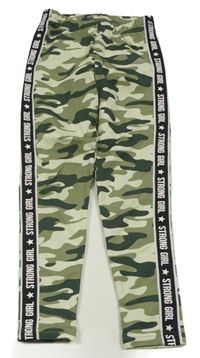 Khaki army legíny s pruhem s nápisem Y.F.K.