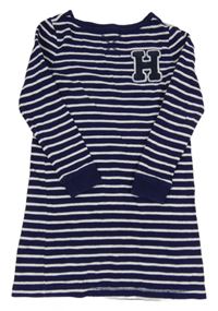 Tmavomodro-bílé pruhované teplákové šaty Tommy Hilfiger