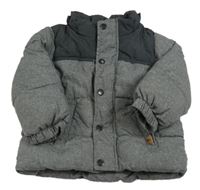 Šedo-tmavošedá šusťáková zimní bunda H&M