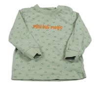 Zelená vzorovaná lehká mikina s nápisem Topomini