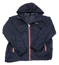 Tmavomodrá šusťáková nepromokavá bunda s kapucí cmp