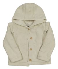 Smetanový žinylkový podšitý propínací svetr s kapucí C&A