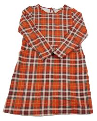 Červeno-zlaté kostkované šaty H&M