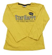 Žluté triko s nápisem Y.F.K.