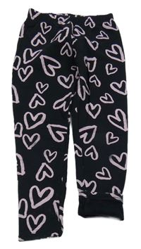 Černé legíny s růžovými srdíčky Dopodopo