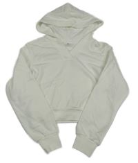 Bílá crop mikina s kapucí H&M