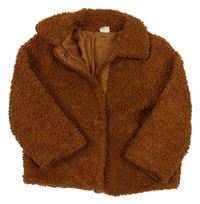 Hnědá huňatá podšitá bunda zn.hema