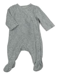 Šedý žebrovaný sametový overal 