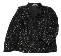 Černé flitrové společenské sako H&M