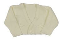 Smetanový lehký propínací crop svetr 