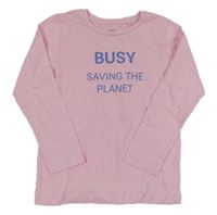 Světlerůžové triko s nápisem OVS