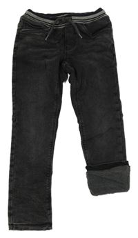 Tmavošedé podšité skinny rifle s úpletovým pasem C&A