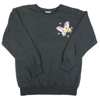 Tmavošedá mikina s motýlkem Matalan