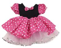 Kostým - Růžovo-černo-bílé puntíkaté šaty s mašlí - Minnie 