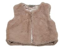 Růžová kožešinová podšitá vesta Primark