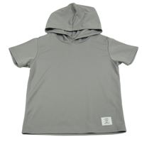 Šedá tepláková vesta s kapucí 