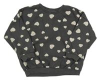 Antracitová mikina se srdíčky Matalan