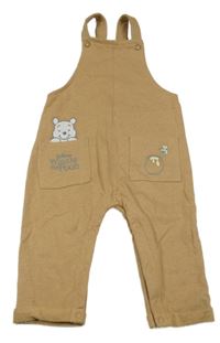 Okrové laclové tepláky s medvídkem Pú Disney