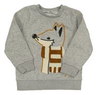 Šedá melírovaná mikina s liškou C&A